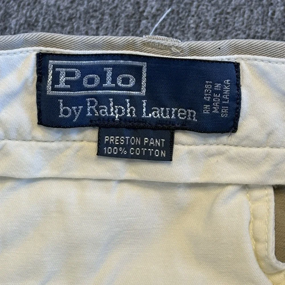 VTG Polo Ralph Lauren Preston Pant Khakis Mens 38X30 Fits 36x27‎ Classic Chino